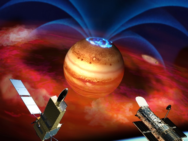 hubble invia immagini delle aurore di giove