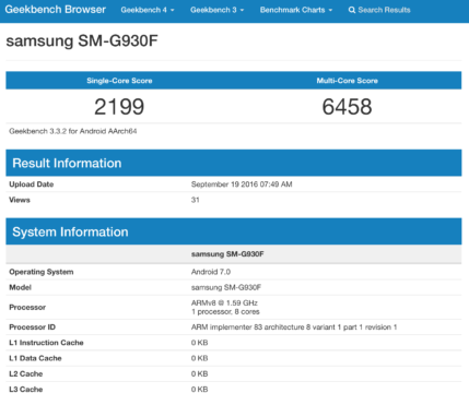 SM-G930F with Android 7.0 test