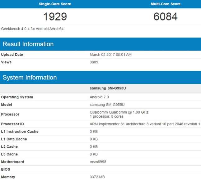 Nuovo video leak mostra il Galaxy S8 in azione, insieme a dati di Geekbench