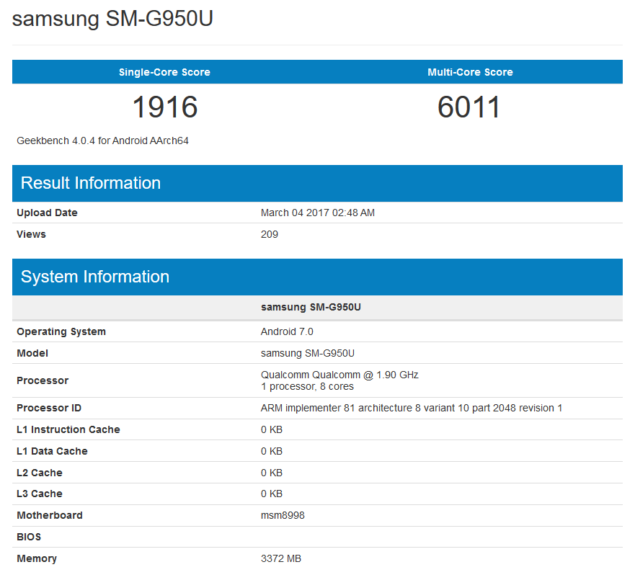 Nuovo video leak mostra il Galaxy S8 in azione, insieme a dati di Geekbench