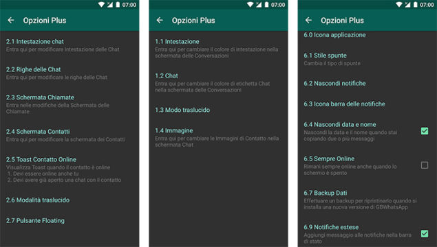 Funzioni GB WhatsApp