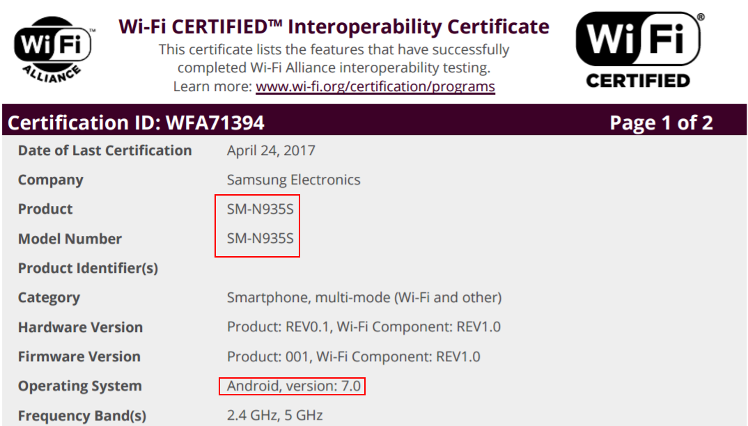 Il Galaxy Note 7 torna sul mercato, certificazione Wi-Fi e Nougat a bordo!