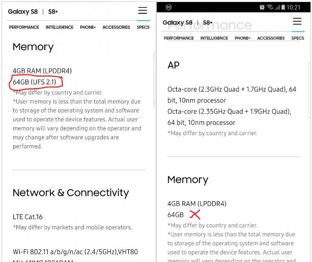 Alcuni Galaxy S8 sono più lenti di altri