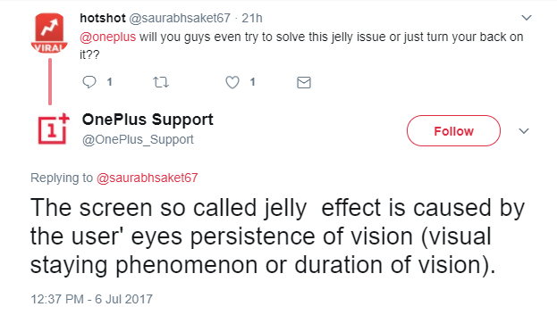 OnePlus cambia idea sul problema del display "jelly effect" di OnePlus 5: ora è "normale"