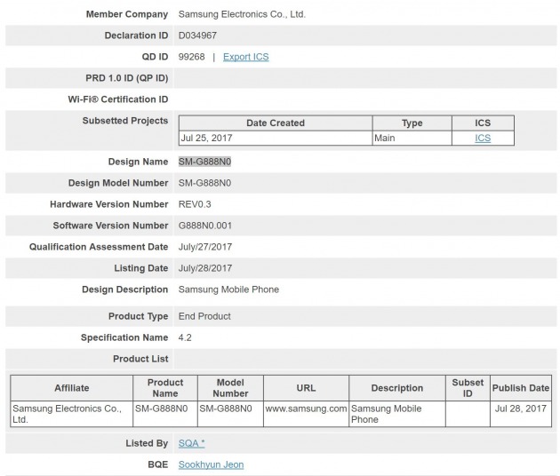 Possibile Samsung Galaxy X, pieghevole, viene certificato Bluetooth