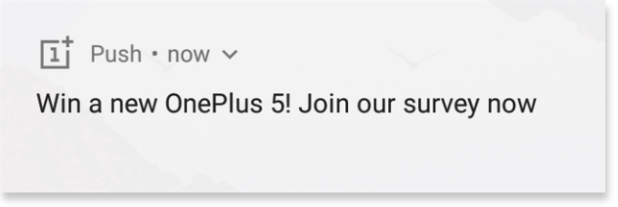 OnePlus sta spammando ai propri utenti un sondaggio per vincere un OnePlus 5