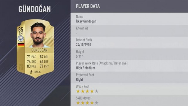 Gundogan, fifa 18