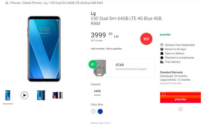 Volete LG V30? Ecco quanto costerà, anche in Europa (un po')